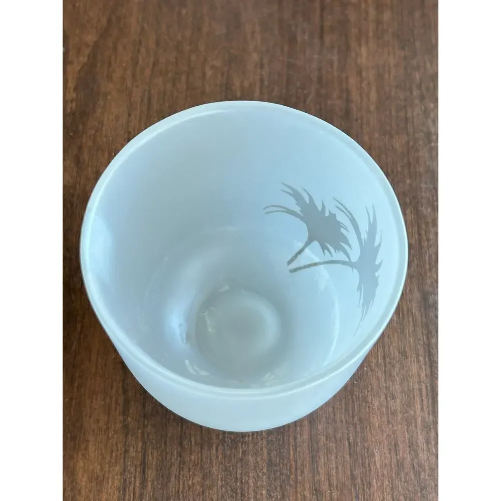 Leonardo frosted white glass votive holder small vase palm tree